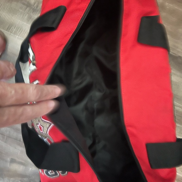 Justice Wild About Gymnastics Red Leopard Print Duffle Bag - Picture 6 of 6